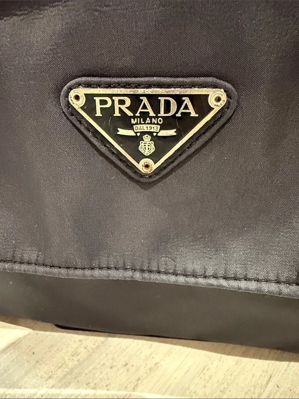 Source Unknown Prada Style Black Nylon Messenger Bag with Adjustable Strap